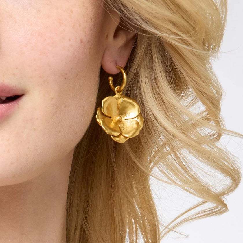 BLOOM AND HOOP CHARM EARRINGS