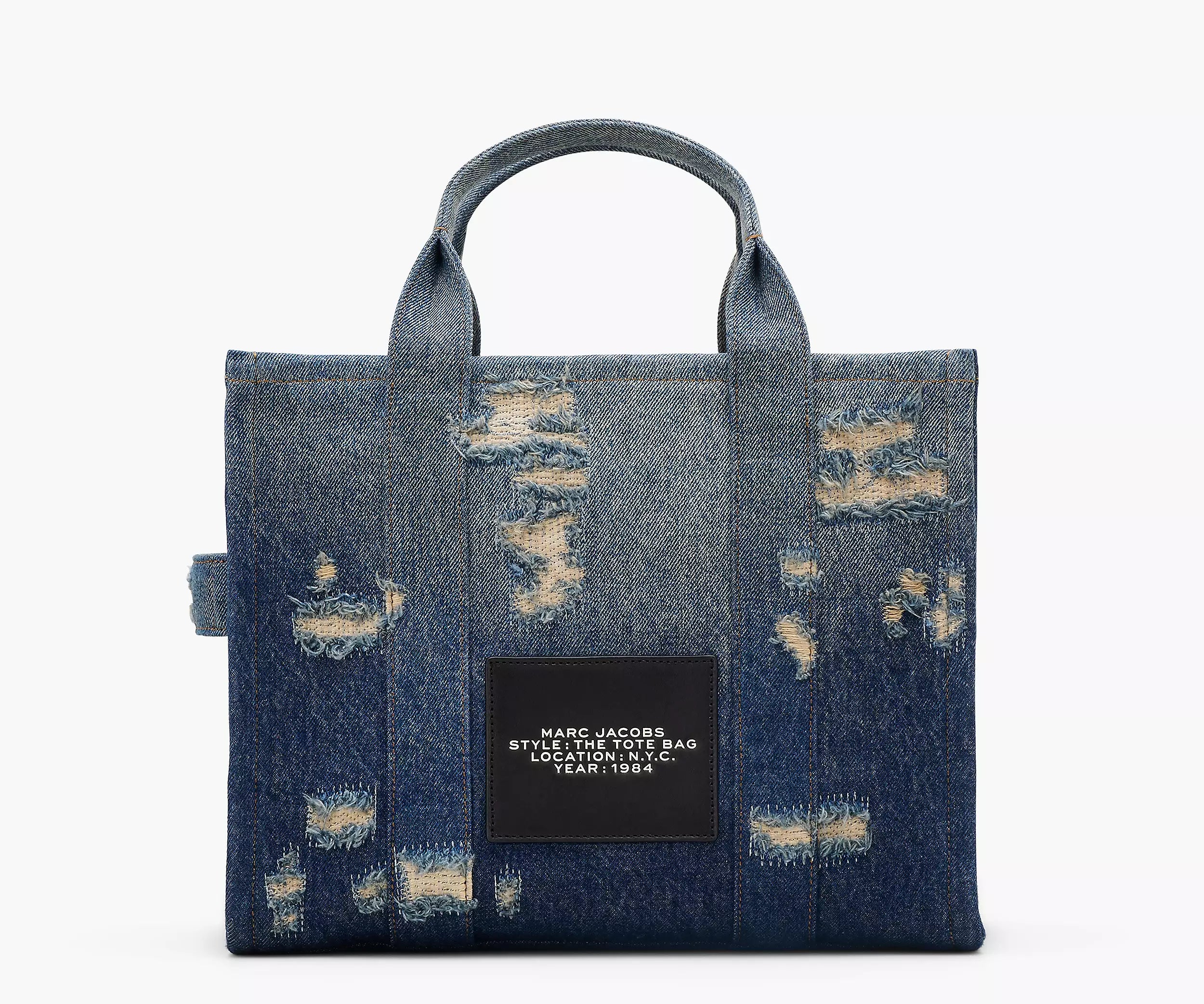 THE RIP AND REPAIR DENIM MEDIUM TOTE BAG