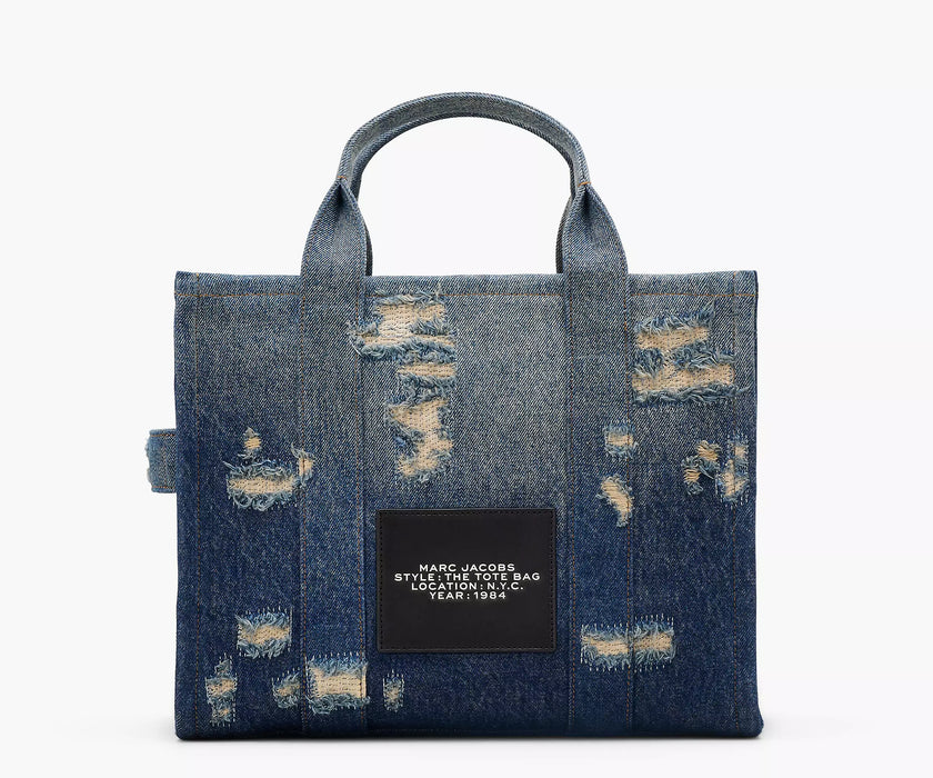 THE RIP AND REPAIR DENIM MEDIUM TOTE BAG