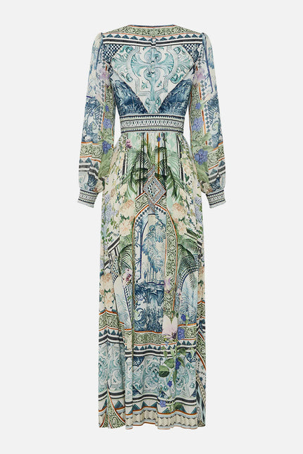 BUTTON DRESS WITH SHAPED WAISTBAND