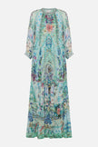 LONG GATHERED PANEL DRESS