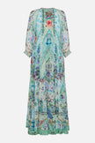 LONG GATHERED PANEL DRESS