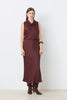 FLAVIE SATIN PLUM MIDI SKIRT