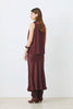 FLAVIE SATIN PLUM MIDI SKIRT