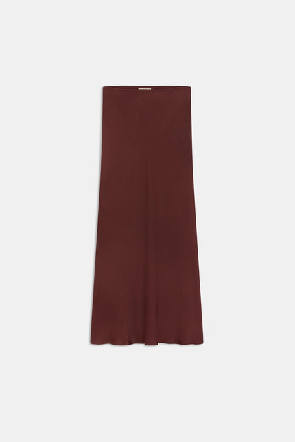 FLAVIE SATIN PLUM MIDI SKIRT