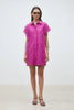CROSS SHORT EMBROIDERED SHIRT DRESS