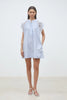 CIDJI SHORT DRESS WITH EMBROIDERED STRIPES