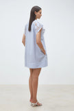 CIDJI SHORT DRESS WITH EMBROIDERED STRIPES