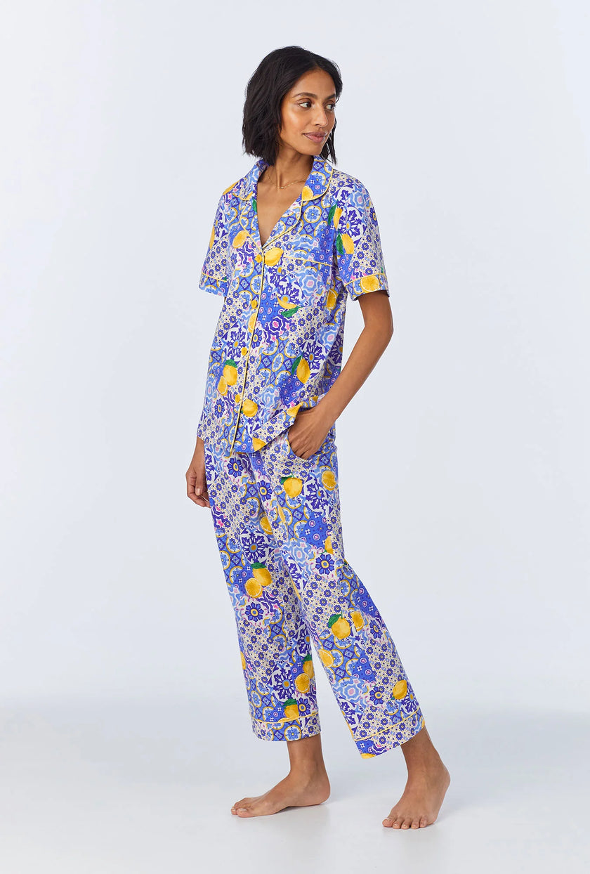 SHORT SLEEVE CLASSIC STRETCH JERSEY CROPPED PJ SET