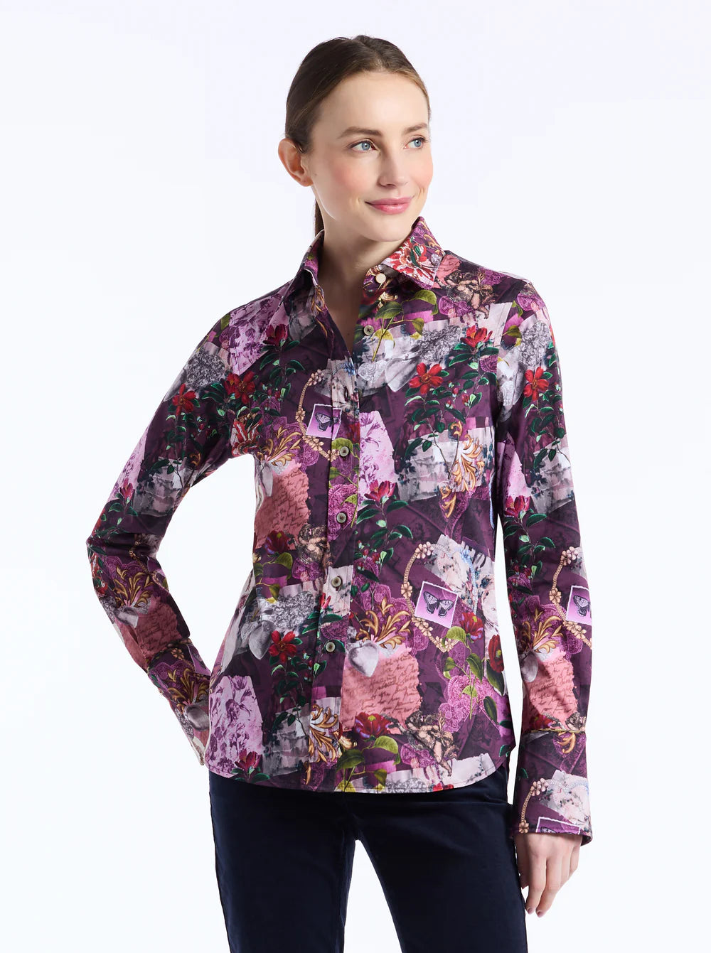PRISCILLA LONG SLEEVE WOVEN SHIRT