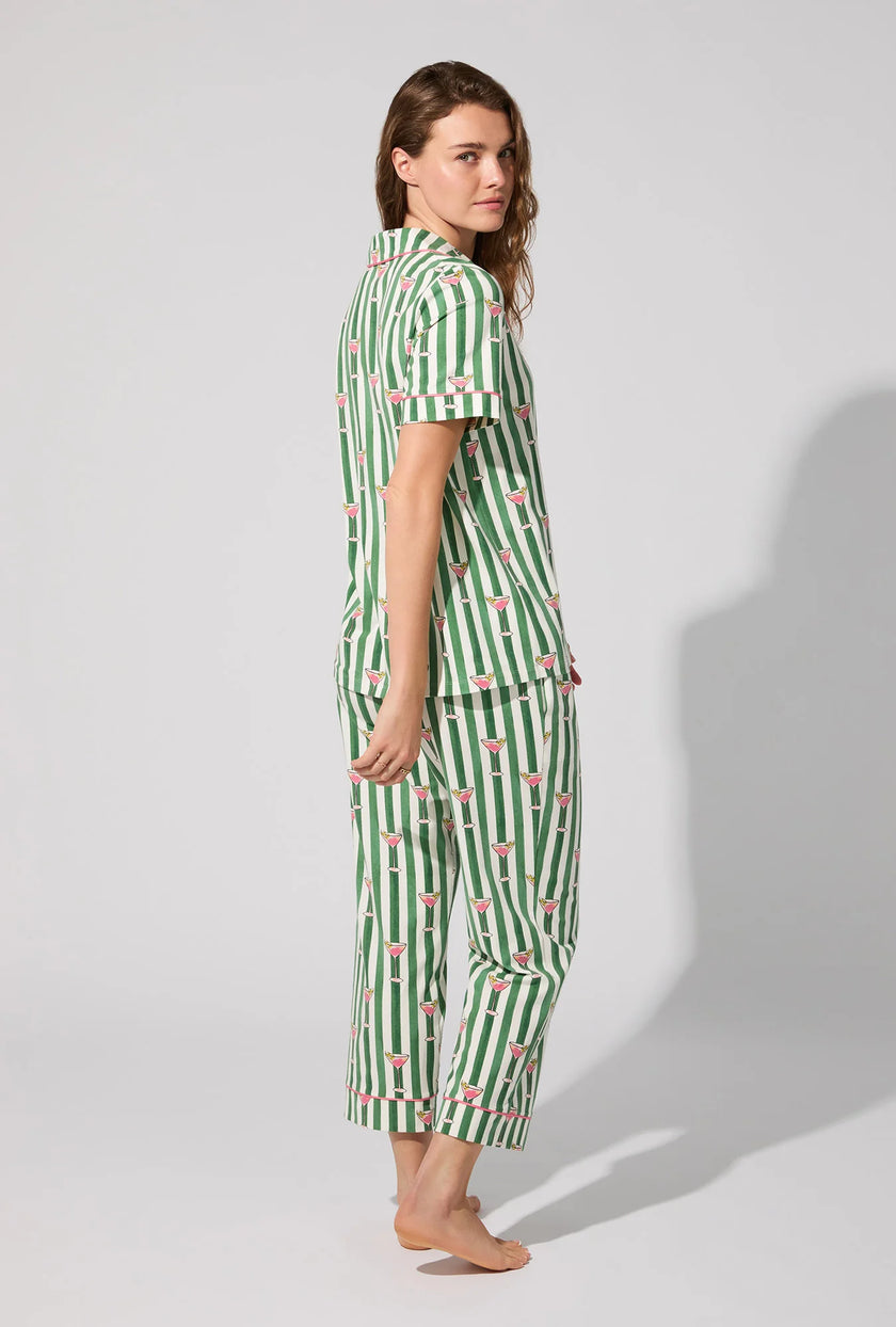 SHORT SLEEVE CLASSIC STRETCH JERSEY CROPPED PJ SET