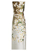 OMBRE CHERRY BLOSSOM JACQUARD MIDI DRESS