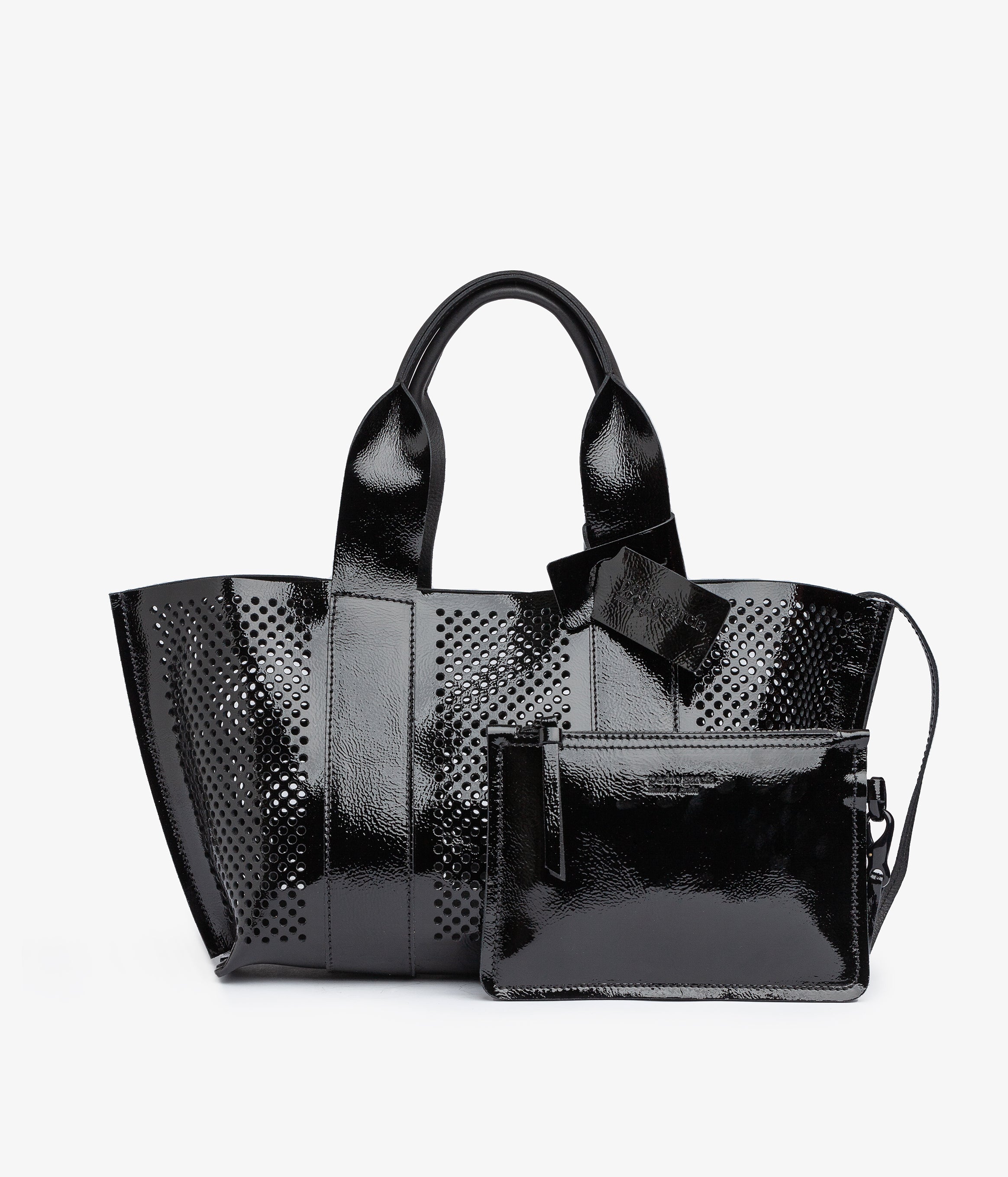 PATENT PERFORATED TOTE BAG