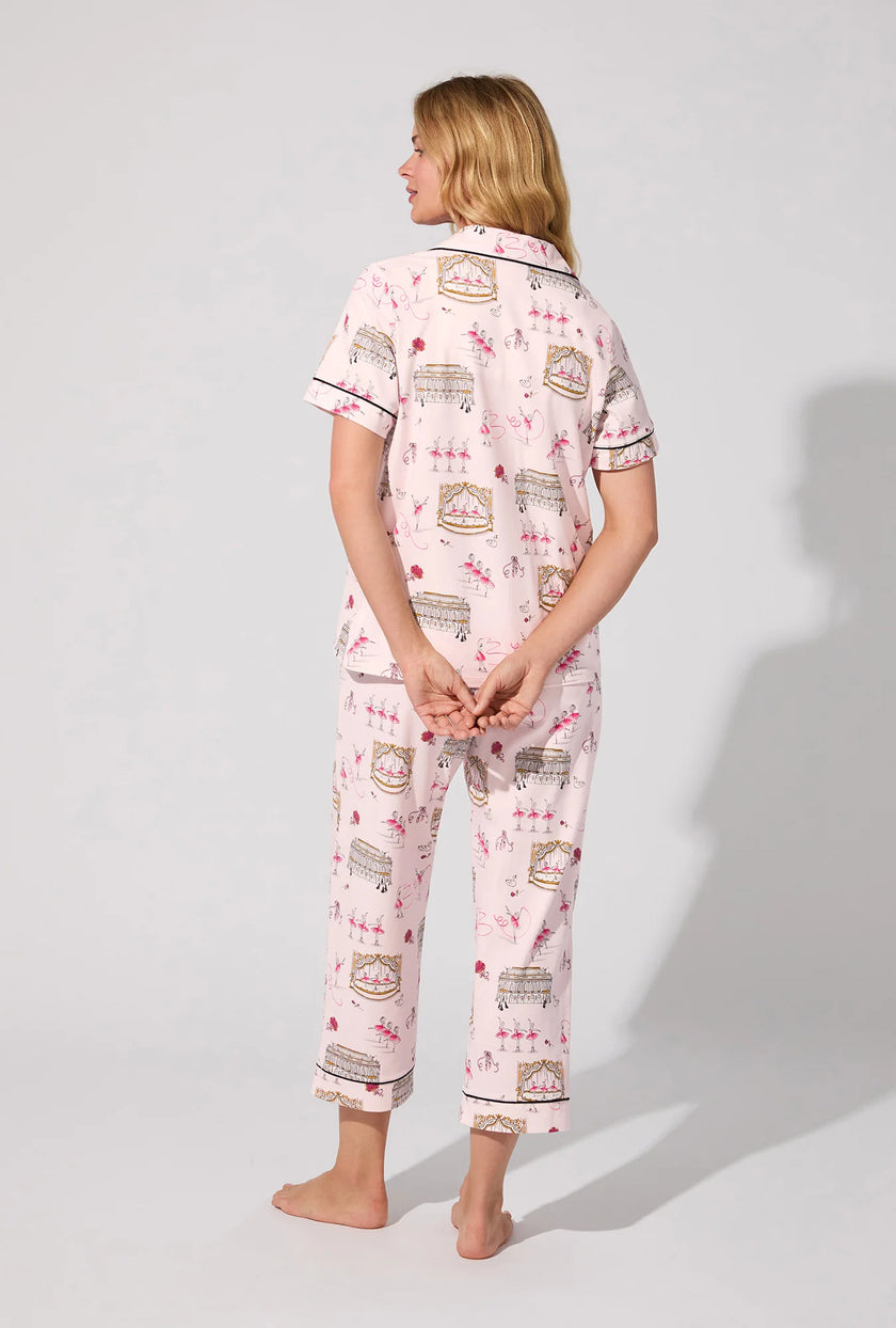 SHORT SLEEVE CLASSIC STRETCH JERSEY CROPPED PJ SET