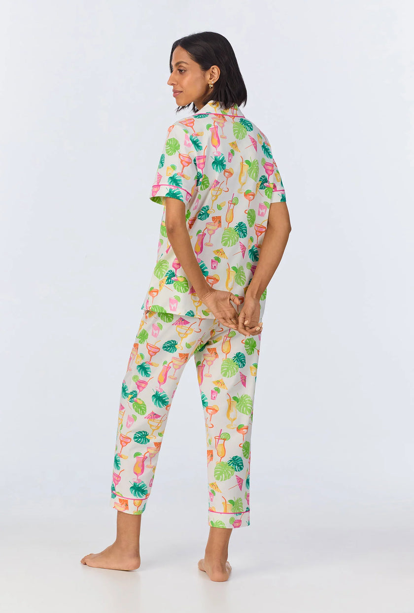 SHORT SLEEVE CLASSIC STRETCH JERSEY CROPPED PJ SET