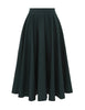 POPLIN MIDI SKIRT IN BOTTLE GREEN