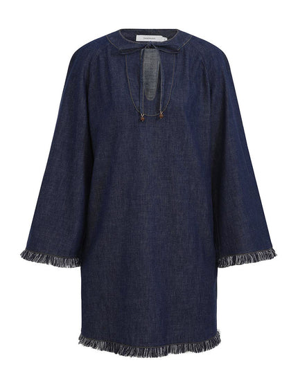 RHIANNON FRINGE DENIM MINI