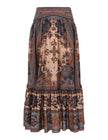 ASCENSION TIERED MIDI SKIRT