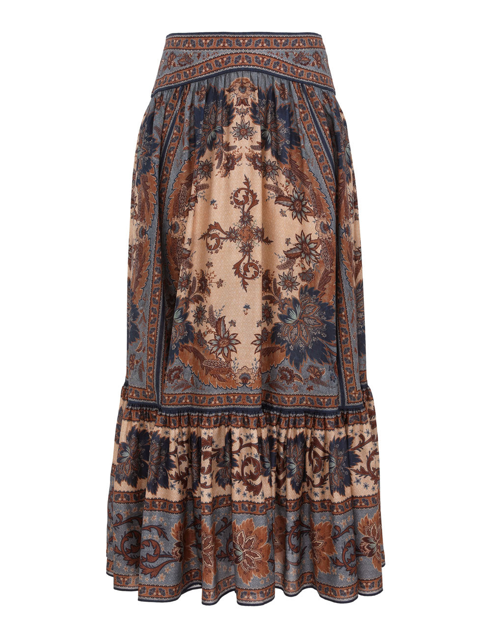 ASCENSION TIERED MIDI SKIRT