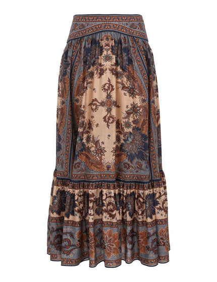 ASCENSION TIERED MIDI SKIRT