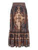 ASCENSION TIERED MIDI SKIRT
