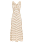 LUNA METALLIC HALTER DRESS