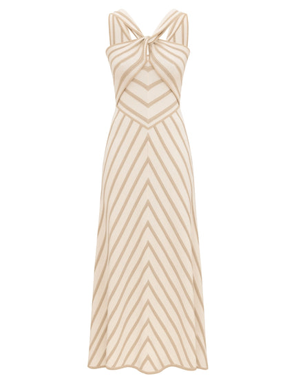 LUNA METALLIC HALTER DRESS
