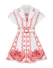 LUCKY EMBROIDERED MINI DRESS