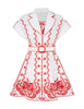 LUCKY EMBROIDERED MINI DRESS