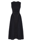 DENIM PANELLED MIDI DRESS