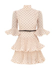 PLEATED SLEEVED MINI DRESS