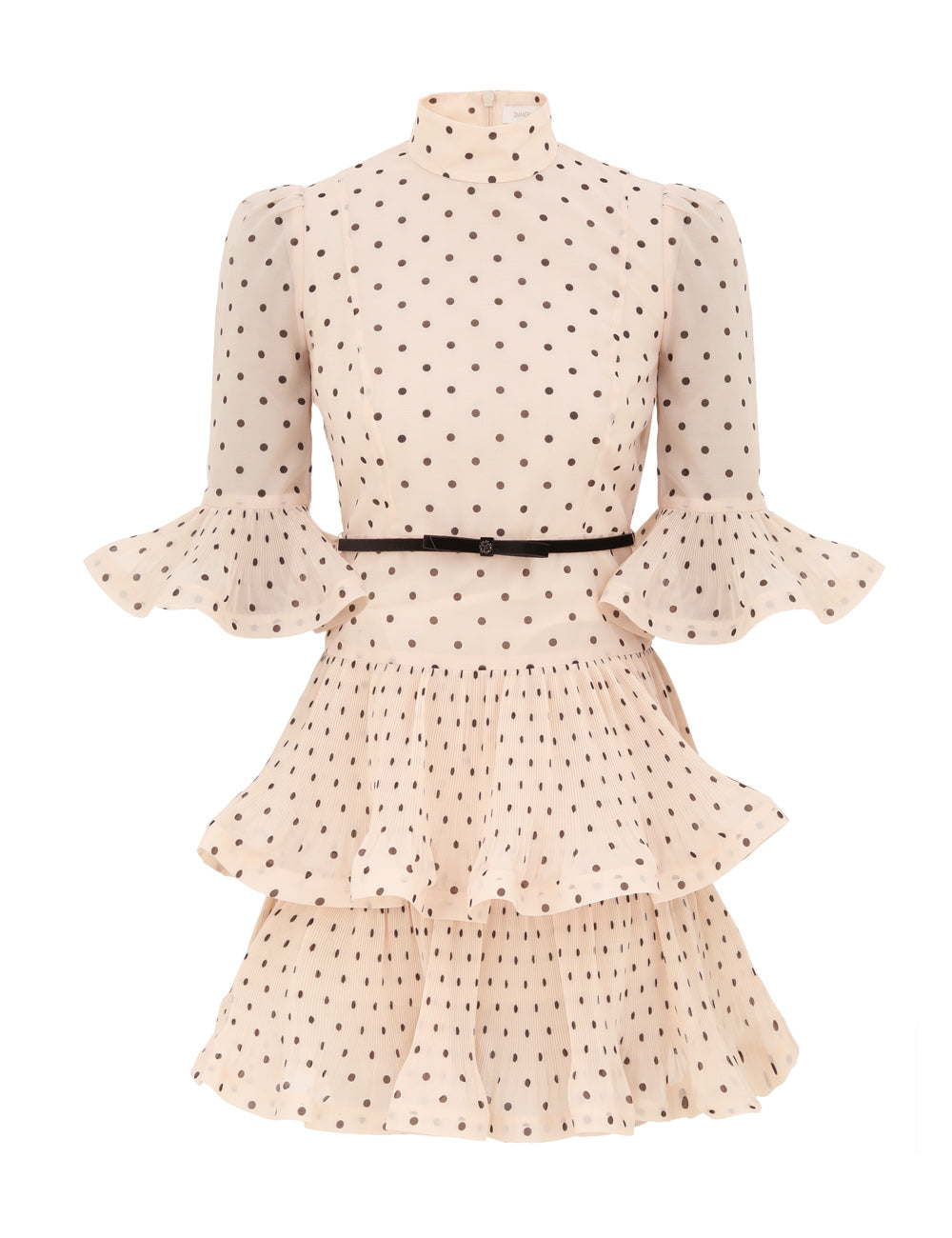 PLEATED SLEEVED MINI DRESS