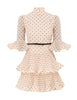 PLEATED SLEEVED MINI DRESS