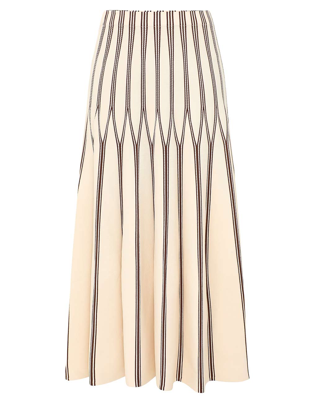 VALIANT STRIPED MIDI SKIRT