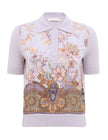 LUNA PRINTED SILK POLO