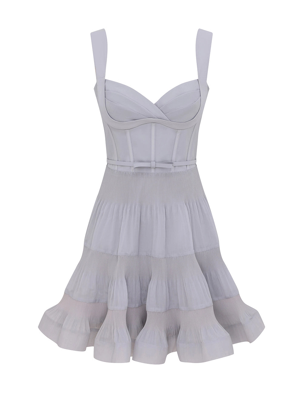 PLEATED DRAPED MINI DRESS
