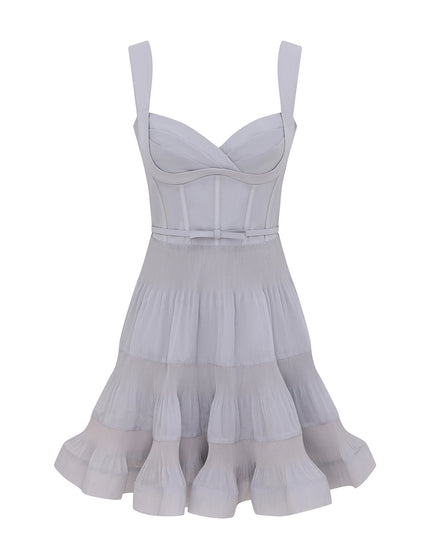 PLEATED DRAPED MINI DRESS