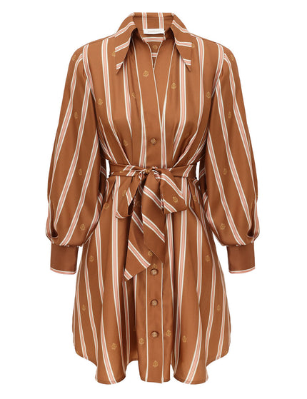 EMBLEM TUCK MINI DRESS
