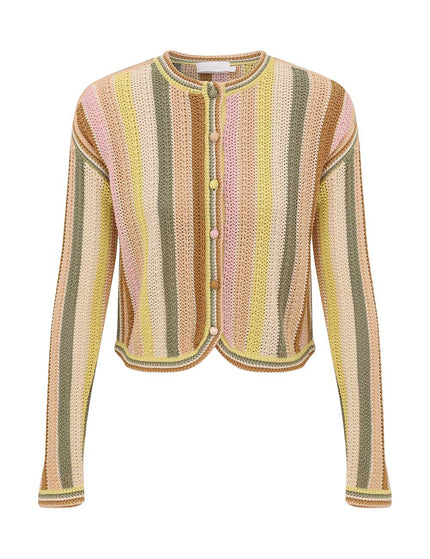 INDRA STRIPE CROCHET CARDIGAN