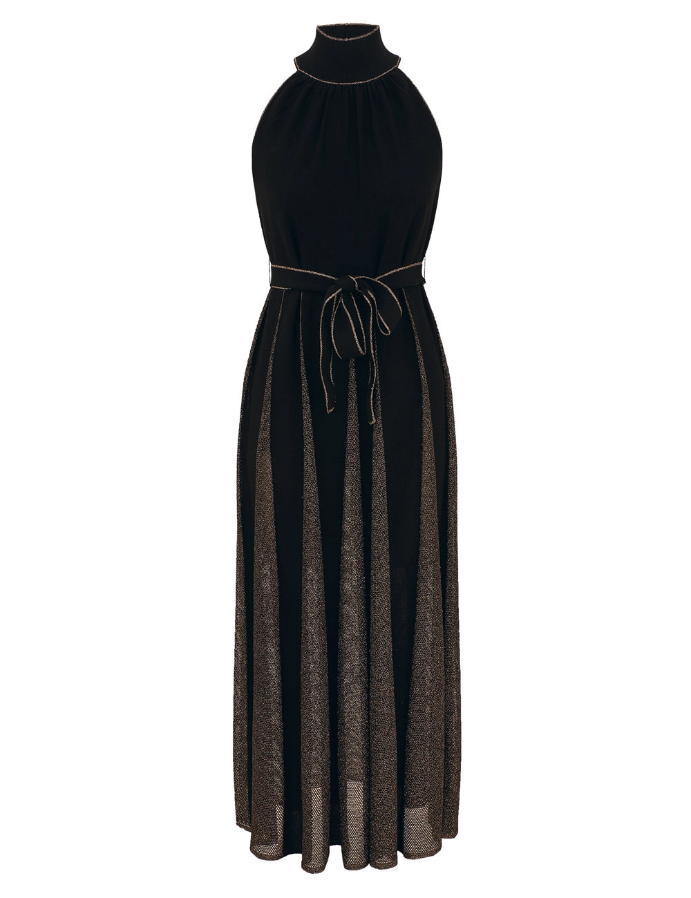 VALIANT METALLIC HALTER DRESS