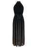 VALIANT METALLIC HALTER DRESS