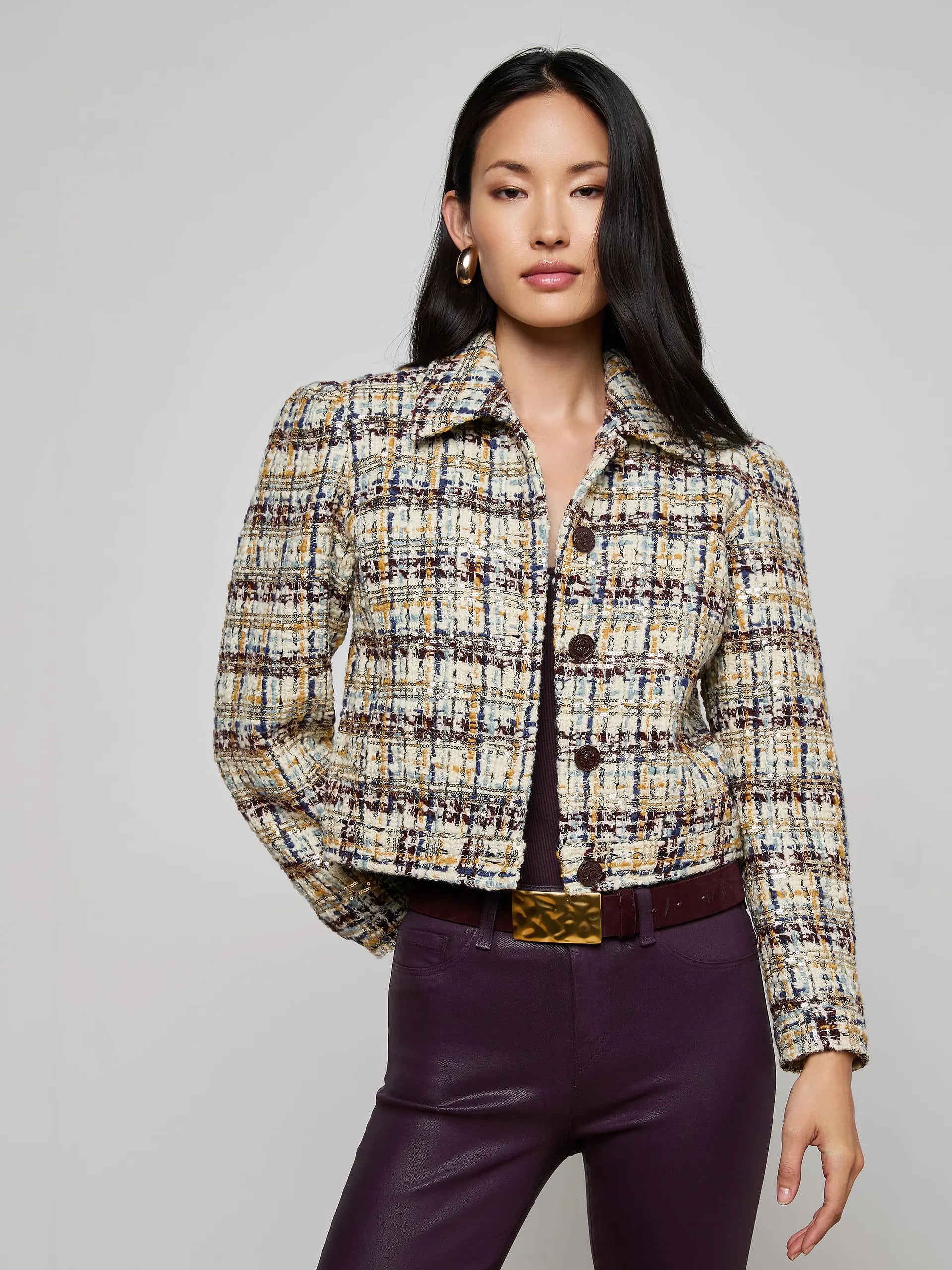 KASEY SEQUINED TWEED JACKET
