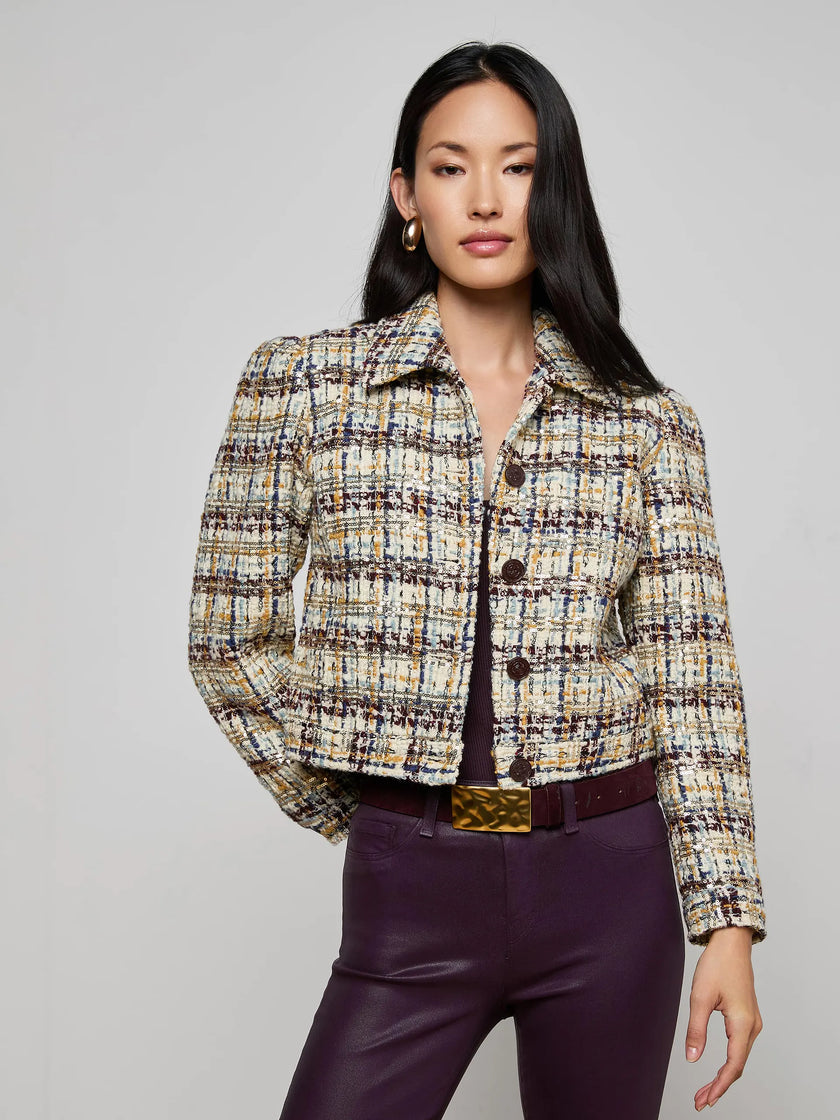 KASEY SEQUINED TWEED JACKET