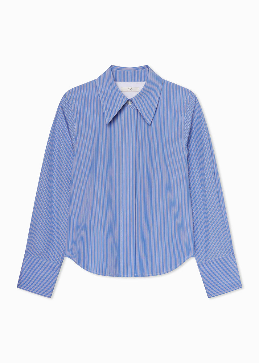 FITTED SHIRT IN STRIPED POPLIN