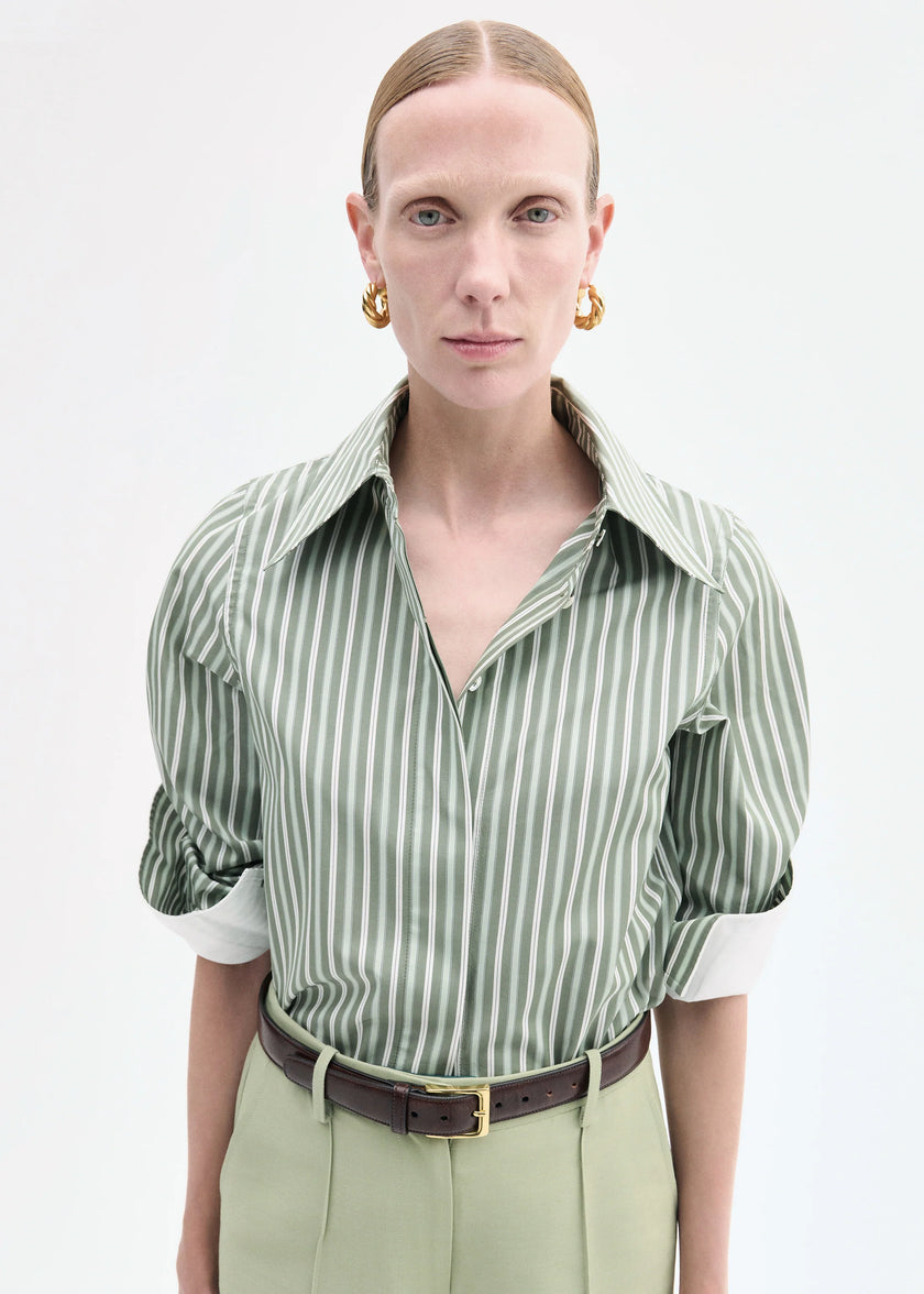 FITTED SHIRT IN STRIPED POPLIN