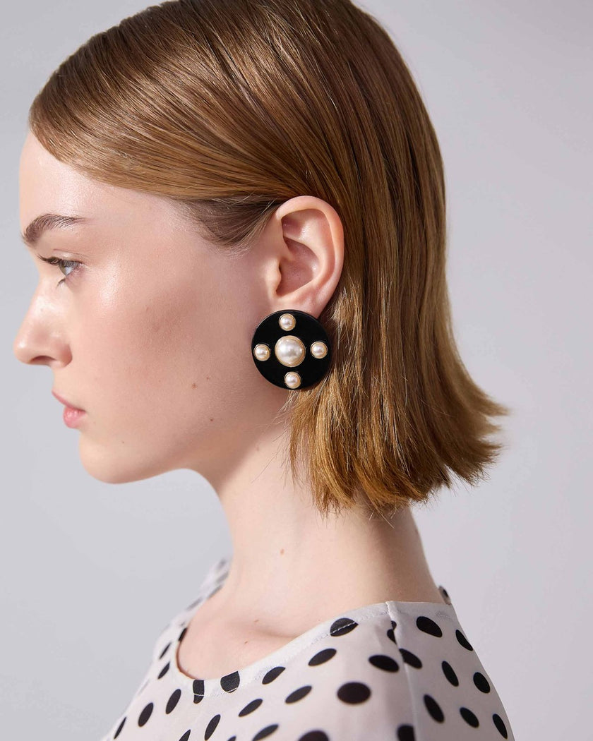 PEARL DISC EARRINGS