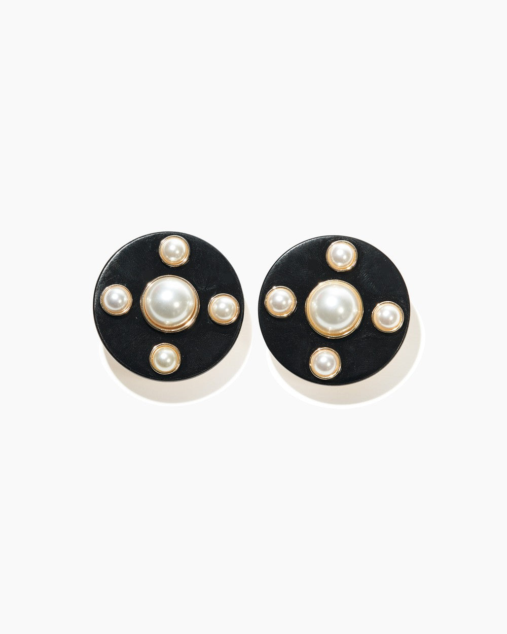 PEARL DISC EARRINGS