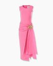 SLEEVELESS COLUMN DRESS WITH SASH