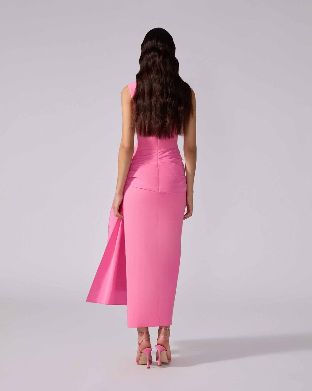 SLEEVELESS COLUMN DRESS WITH SASH
