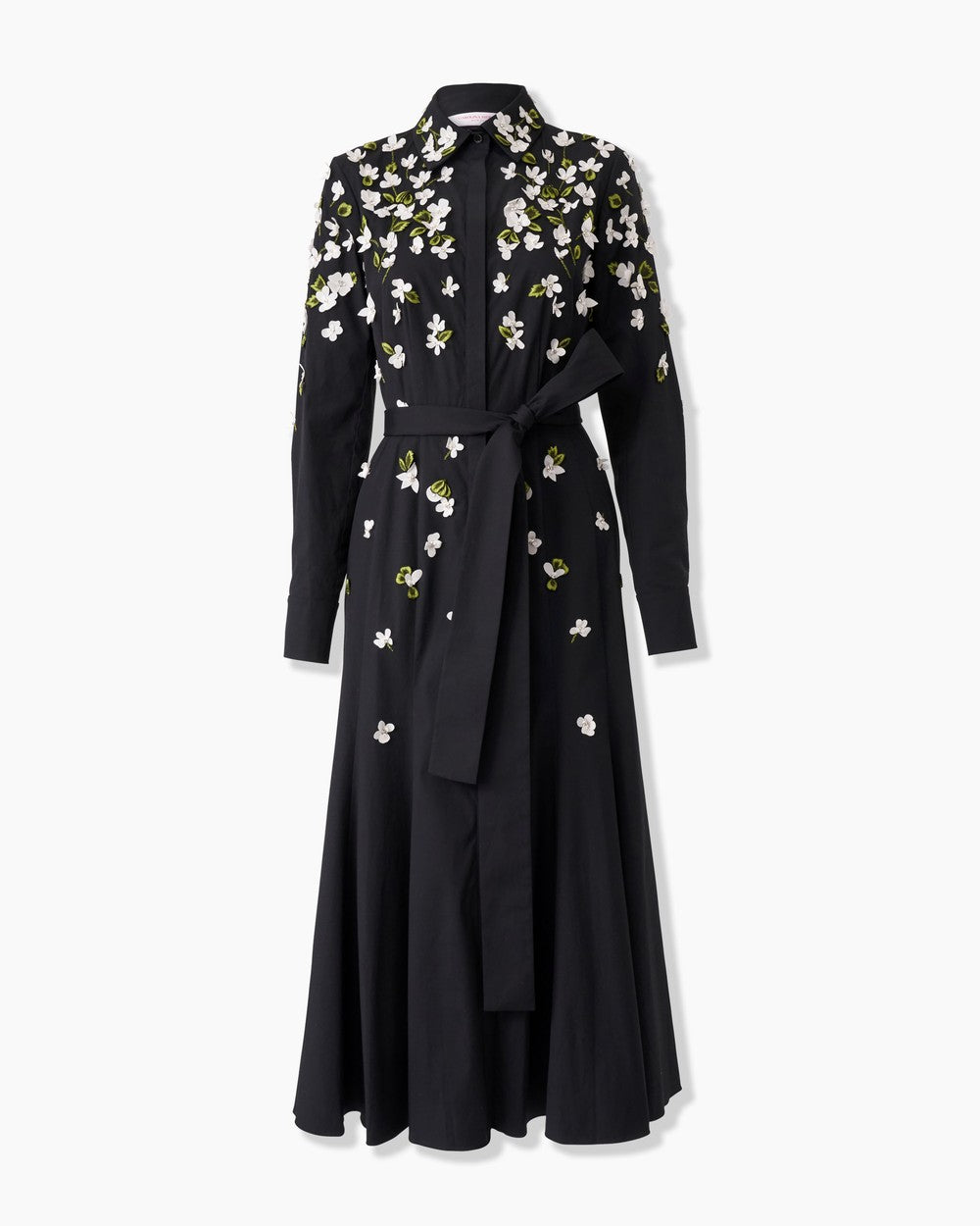 FLORAL EMBROIDERED MIDI DRESS